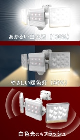 LEDセンサーライト（12W×2灯） | ムサシ | LED-AC2030 | Joshin