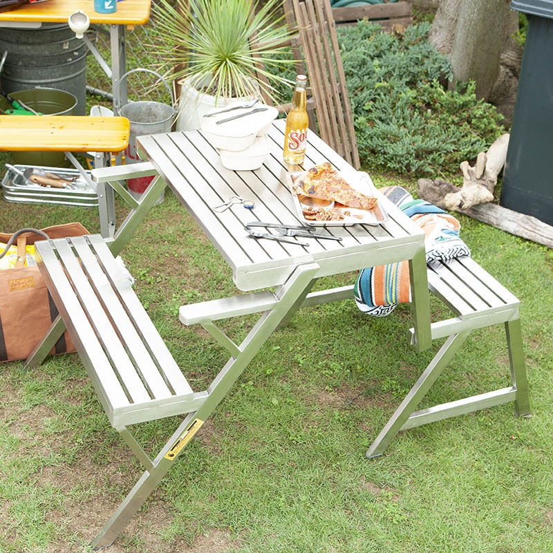 Dulton ダルトン　アンティーク　ステンレステーブル　折りたたみ収納可 楽天市場】DULTON ダルトン STAINLESS TABLE & BENCH ステンレス